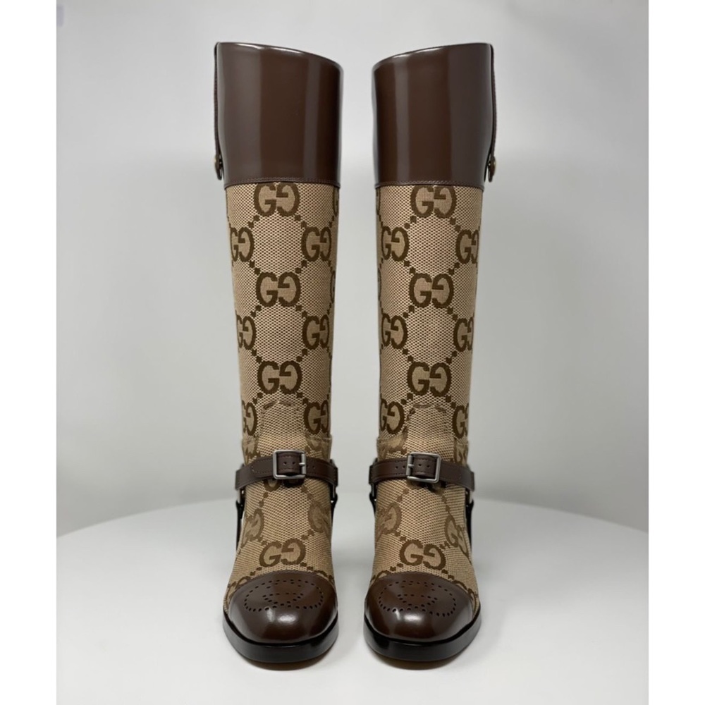 ❗️SOLD OUT ❗️Gucci Knee-high Boots With Harness Euro size 36.5/ US 6.5 Brown - Picture 3 of 17